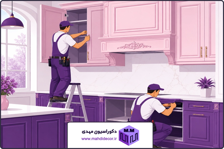 نصب کابینت نئوکلاسیک شهرکرد؛ تحول کامل اشپزخانه