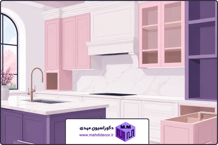 ترکیب رنگ | نصب کابینت نئوکلاسیک شهرکرد